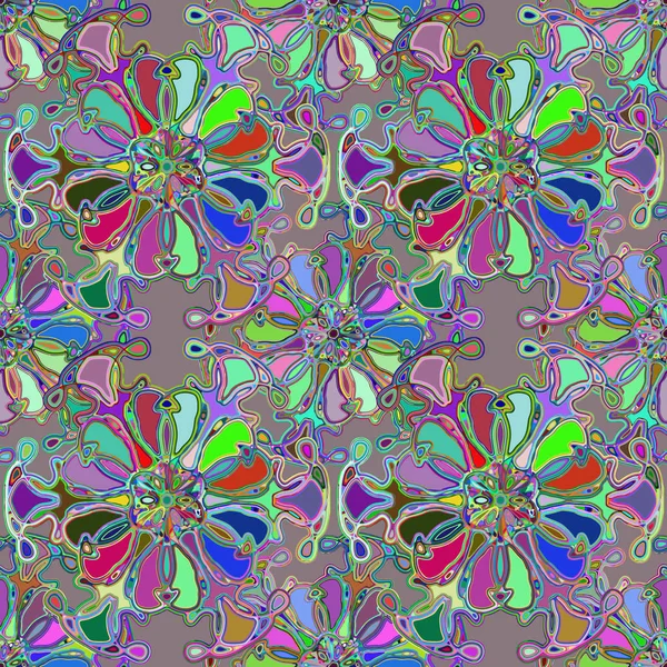 Caleidoscopio Abstracto Patrón Inconsútil Colorido Para Fondo — Vector de stock