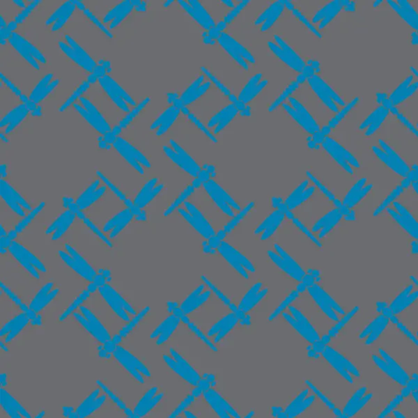 Motif Sans Couture Coloré Décoratif Avec Des Libellules Mignonnes — Image vectorielle