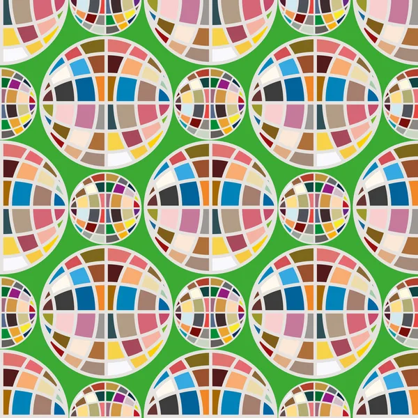 Abstract Geometric Colorful Globes Seamless Pattern Background — Stock Vector