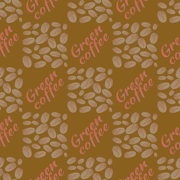 Coffee Beans Seamless Pattern Background — Stock Vector