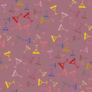 Tropik kokteyller renkli seamless modeli