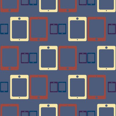 Akıllı telefon veya elektronik tablet Dikişsiz desen arka plan.