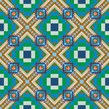 Geometrik etnik desen sorunsuz tasarım arka plan veya duvar kağıdı için