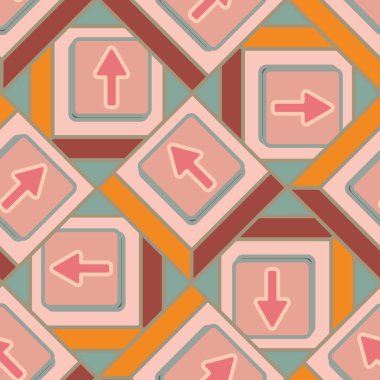 Ok düğmeleri ile Dikişsiz soyut desen