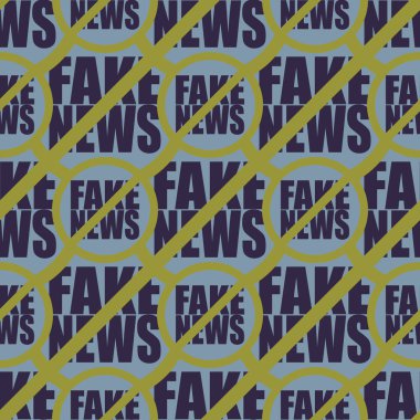 Logo sahte haberlerle kavramsal seamless modeli. İnsanlığın küresel sorunları.