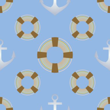 deniz karikatür düz yinelenen desen. illüstrasyon