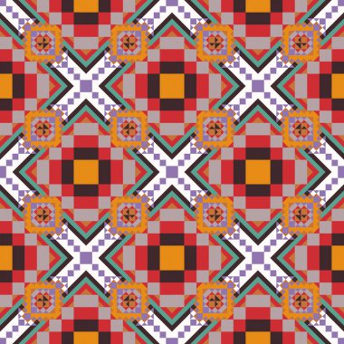 Geometrik etnik desen sorunsuz tasarım arka plan veya duvar kağıdı için