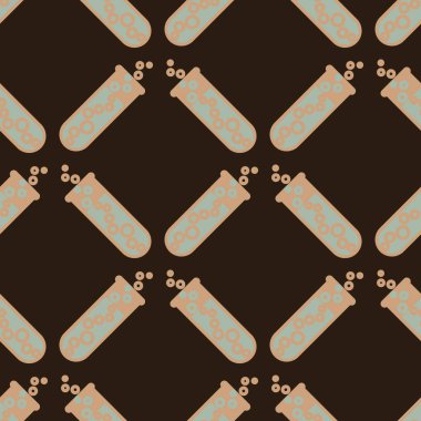 Kimya test tüpleri parlak arka plan üzerinde. Seamless modeli.