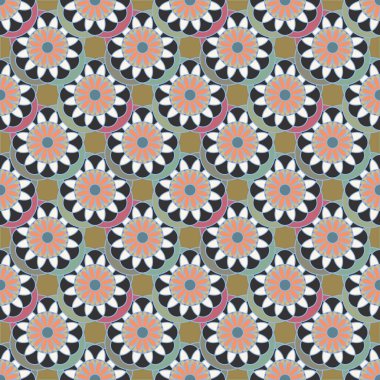  arka plan için çiçekli soyut geometrik seamless modeli