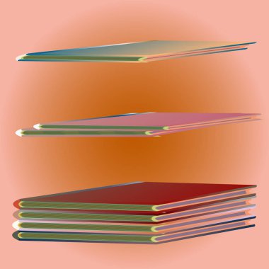 Renkli kitap yığını. Vektör çizim