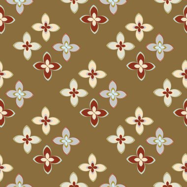 Çiçekler, vektör çizim ile çok renkli geometrik seamless modeli 