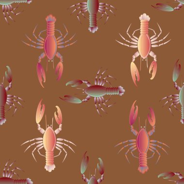 Yaz arka plan ıstakoz, vektör çizim ile 