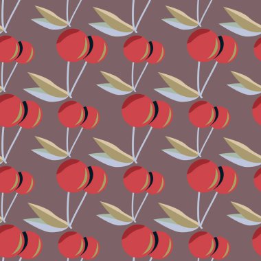 kiraz seamless modeli. Tekstil Ambalaj ve duvar kağıtları için iyi.