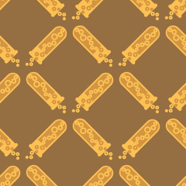 Kimya test tüpleri parlak arka plan üzerinde. Seamless modeli.