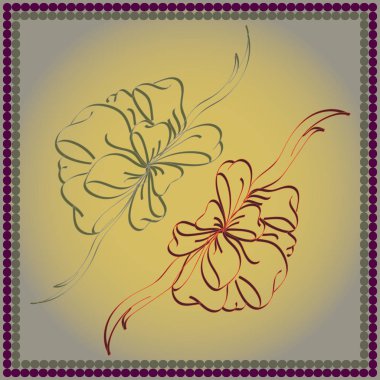 Set çekilmiş yay izole el renk arka plan üzerinde.