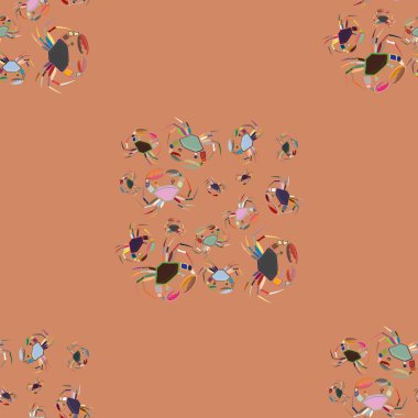 Yengeçler, vektör çizim ile yaz arka plan 