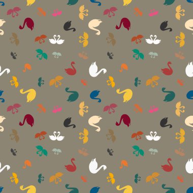 Kuğu renkli parlak seamless modeli