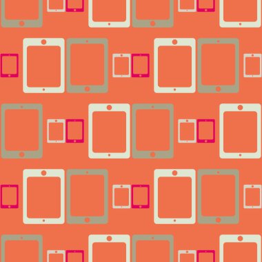 Akıllı telefon veya elektronik tablet Dikişsiz desen arka plan.