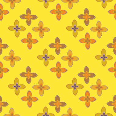 Çiçekler, vektör çizim ile çok renkli geometrik seamless modeli 