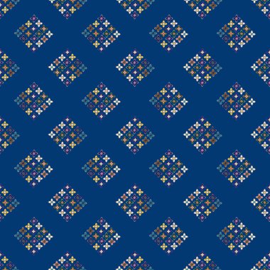 Çiçekler, vektör çizim ile çok renkli geometrik seamless modeli 