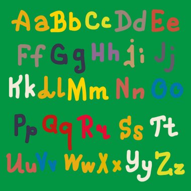 Elle çizilmiş alfabe. Boyalı harfleri fırça. El yazı ve özel tipografi tasarımları logo ve afiş, davetiye ve kartları için