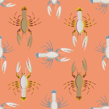 Yaz arka plan ıstakoz, vektör çizim ile 