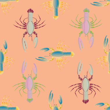 Yaz arka plan ıstakoz, vektör çizim ile 