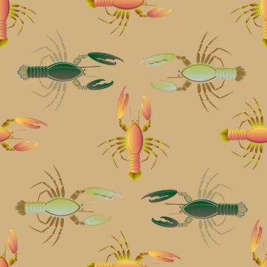 Yaz arka plan ıstakoz, vektör çizim ile 