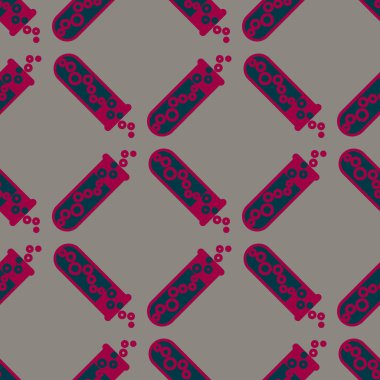 Kimya test tüpleri parlak arka plan üzerinde. Seamless modeli.