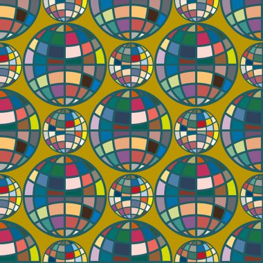 Soyut geometrik renkli küreler Dikişsiz desen arka planı için. 