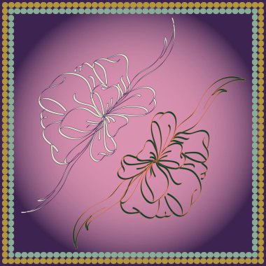 Set çekilmiş yay izole el renk arka plan üzerinde.