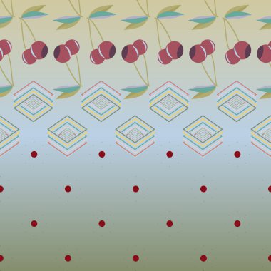 kiraz seamless modeli. Tekstil Ambalaj ve duvar kağıtları için iyi.