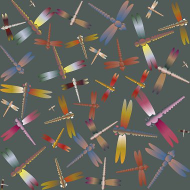 Dekoratif renkli seamless modeli yusufçuk, vektör çizim ile     