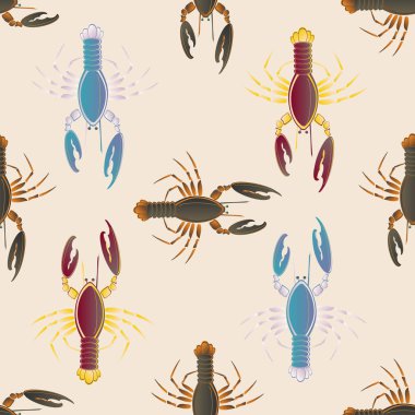 Yaz arka plan ıstakoz, vektör çizim ile 