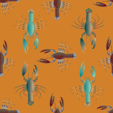 Yaz arka plan ıstakoz, vektör çizim ile 