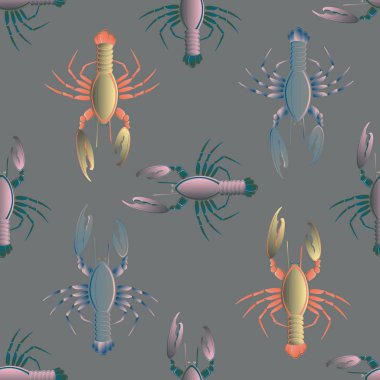 Yaz arka plan ıstakoz, vektör çizim ile 