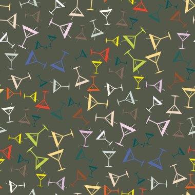 Tropik kokteyller renkli seamless modeli