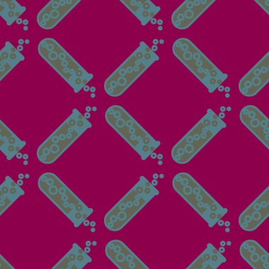 Kimya test tüpleri parlak arka plan üzerinde. Seamless modeli.