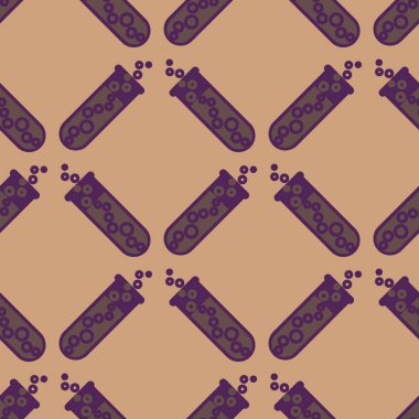 Kimya test tüpleri parlak arka plan üzerinde. Seamless modeli.