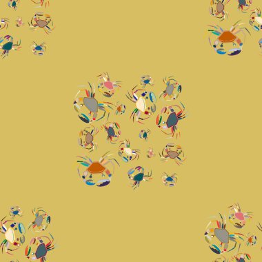 Yengeçler, vektör çizim ile yaz arka plan 