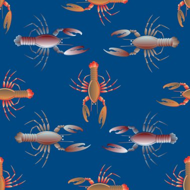 Yaz arka plan ıstakoz, vektör çizim ile 