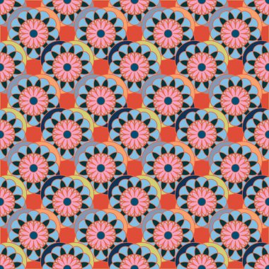  arka plan için çiçekli soyut geometrik seamless modeli