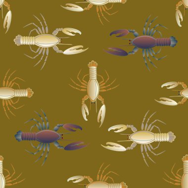 Yaz arka plan ıstakoz, vektör çizim ile 