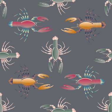 Yaz arka plan ıstakoz, vektör çizim ile 