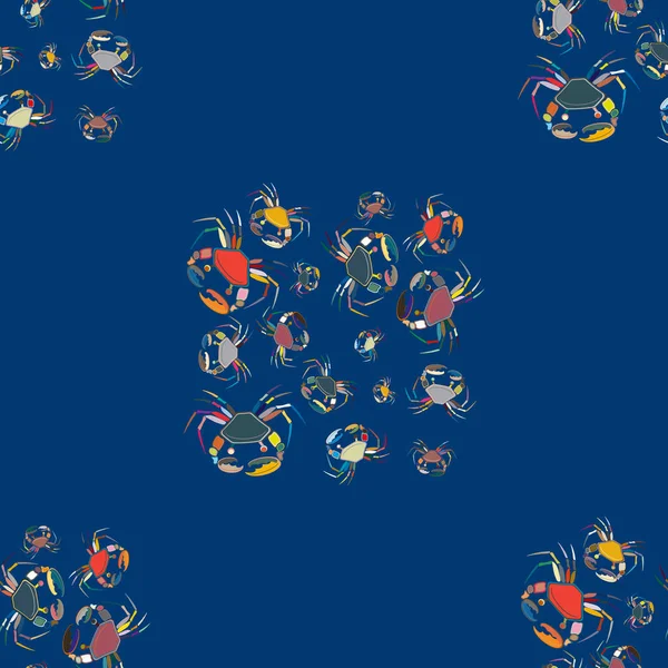 Fond Été Avec Crabes Illustration Vectorielle — Image vectorielle