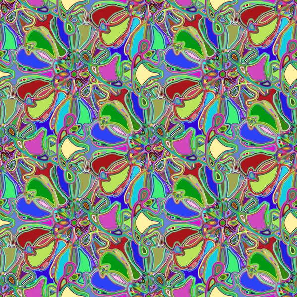 Caleidoscopio Abstracto Patrón Inconsútil Colorido Para Fondo — Archivo Imágenes Vectoriales