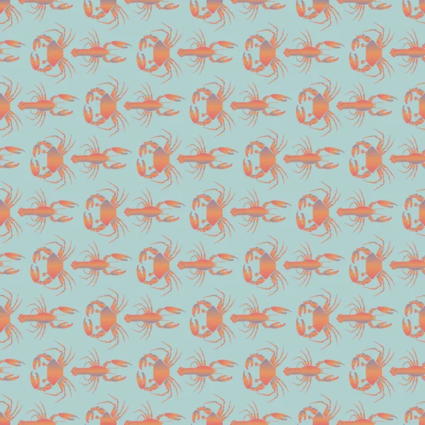 Summer Background Crabs Lobsters Vector Illustration — Stock Vector
