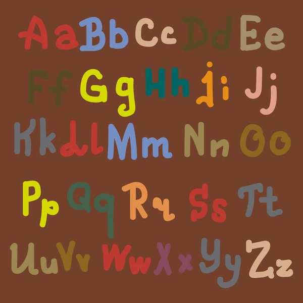 Alphabet Dessiné Main Brosse Les Lettres Peintes Lettrage Main Typographie — Image vectorielle