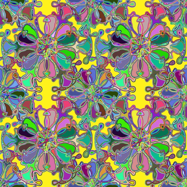 Caleidoscopio Abstracto Patrón Inconsútil Colorido Para Fondo — Vector de stock