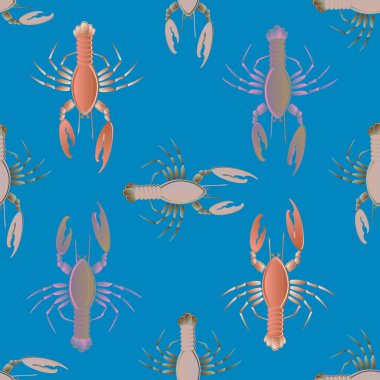 Yaz arka plan ıstakoz, vektör çizim ile 